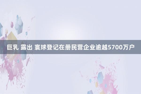 巨乳 露出 寰球登记在册民营企业逾越5700万户