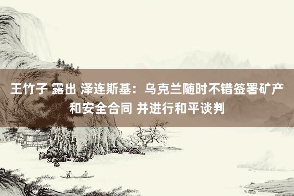 王竹子 露出 泽连斯基：乌克兰随时不错签署矿产和安全合同 并进行和平谈判