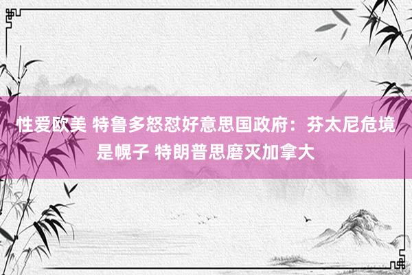 性爱欧美 特鲁多怒怼好意思国政府：芬太尼危境是幌子 特朗普思磨灭加拿大