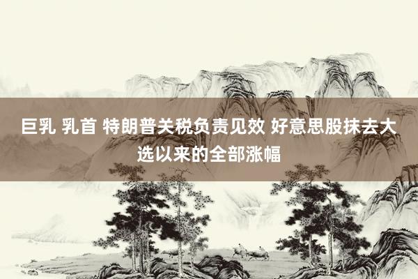 巨乳 乳首 特朗普关税负责见效 好意思股抹去大选以来的全部涨幅